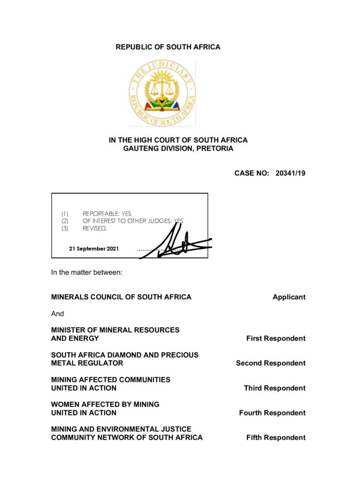 Broad-based Socio-economic Empowerment Charter for the Mining and Metals Industry, 2018 (Mining Charter III or the Charter) is simply policy and not legislation or subordinate legislation – as long contended by the Department of Mineral Resources and Energy (DMRE).