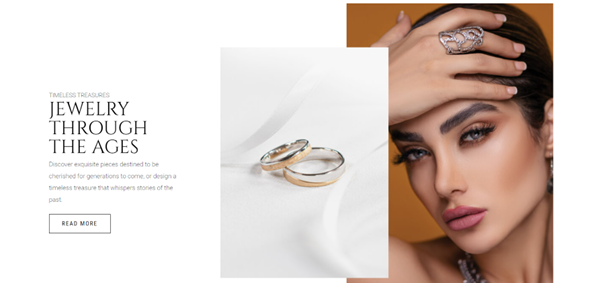 Diamgold Jewelry website screenshot, developed by 45ive Media Agency