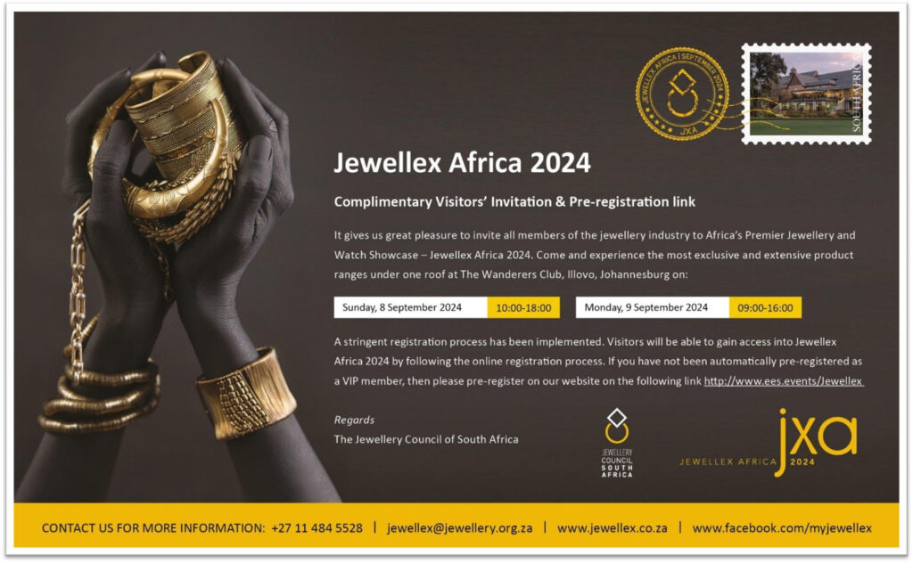 ewellex Africa is the premier trade fair of the South African jewellery industry and has been hosted by the Jewellery Council of South Africa for over 45 years.